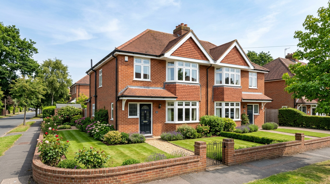 UK semi-detached house with quality roofing